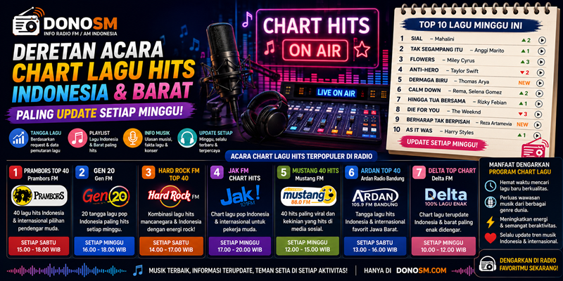 Deretan Acara Chart Lagu Hits Indonesia & Barat Paling Update Setiap Minggu