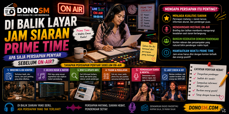 Di Balik Layar Jam Siaran Prime Time: Apa Saja Persiapan Penyiar Sebelum On-Air?