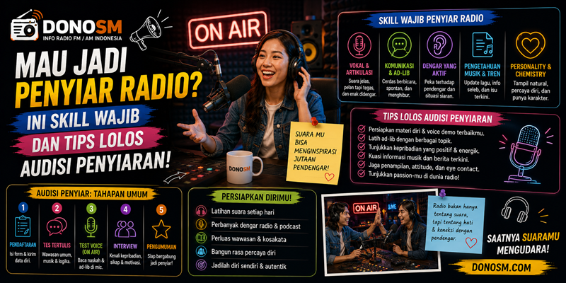 Mau Jadi Penyiar Radio? Ini Skill Wajib dan Tips Lolos Audisi Penyiaran